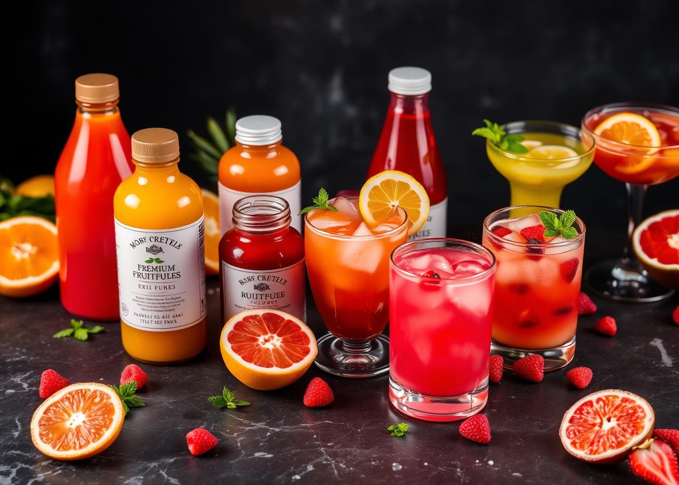 Premium mocktails and fruit purées